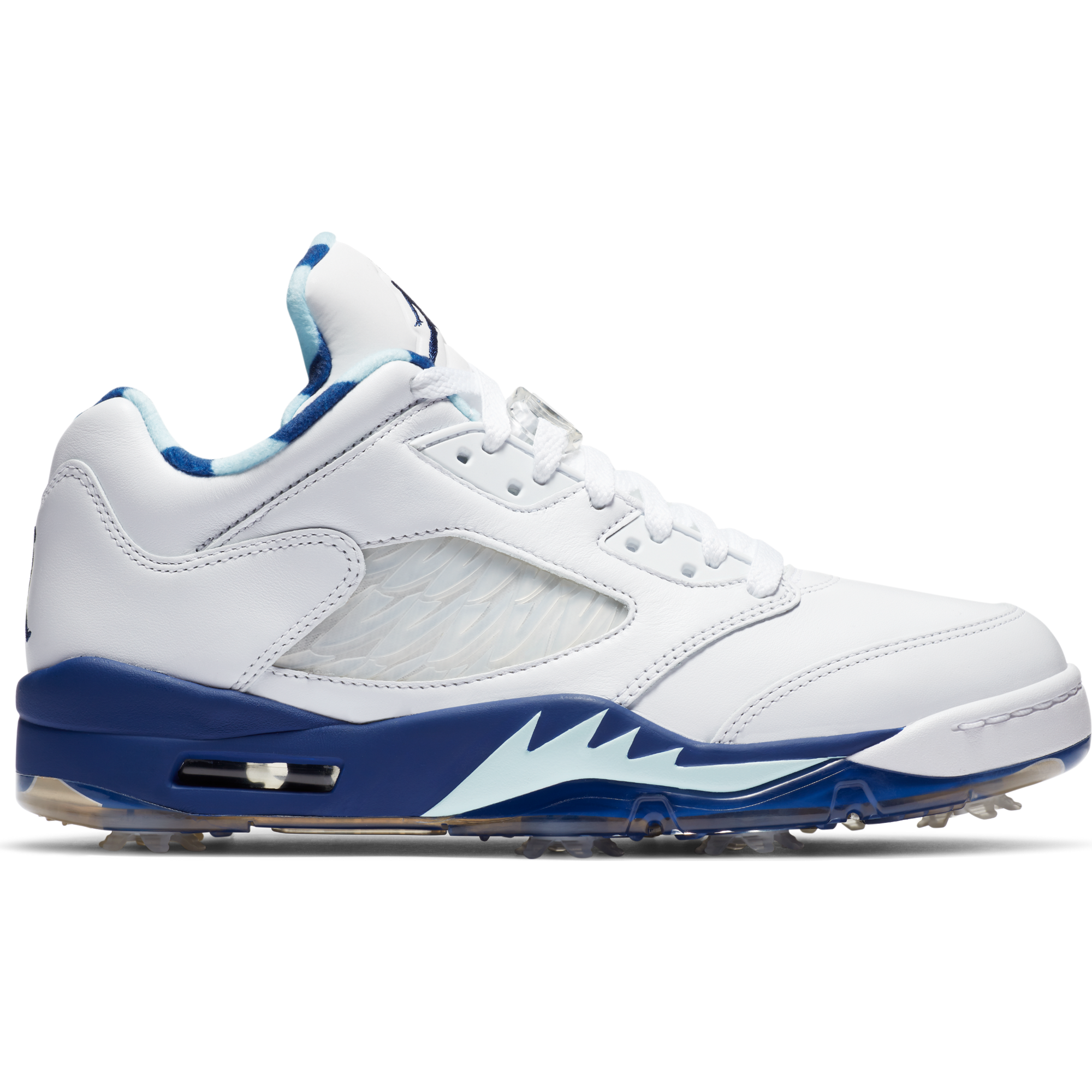 Air Jordan V Low US Open Spiked Golf Shoe - White/Blue